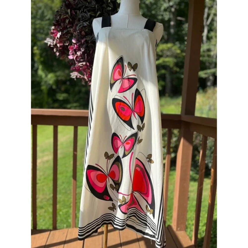 Vintage Lady Shaheen 1970s Butterfly Maxi Skirt Converted Dress